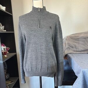 Express Men’s Sz M 1/4 zip Elastic Waist and Wrists Gray Sweater